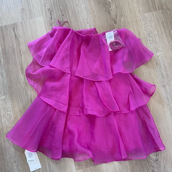 Abercrombie & Fitch Vibrant Magenta One Shoulder Dress - Picture 1 of 1